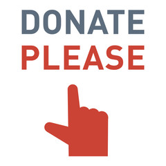 Donate button vector icon