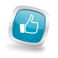 like square blue glossy chrome silver metallic web icon