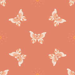 geometric butterfly seamless pattern