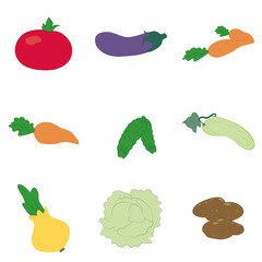set pattern with vegetables