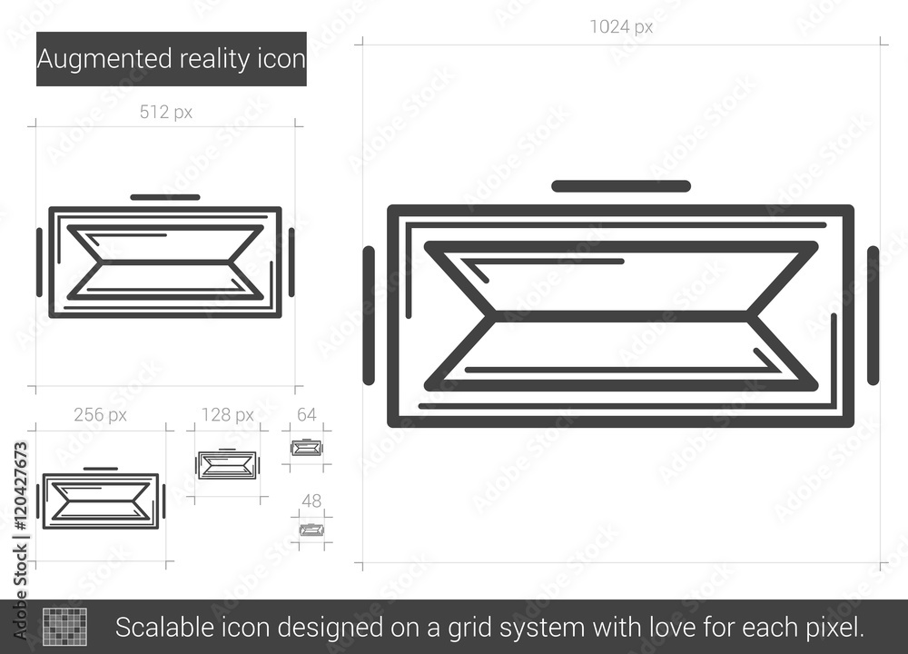 Poster Augmented reality line icon.