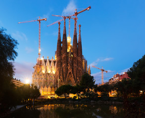 Sagrada Familia in twilight. Barcelona
