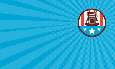 Business card Truck USA Flag Circle Retro