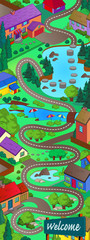 Cartoon map of town