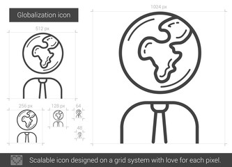 Globalization line icon.