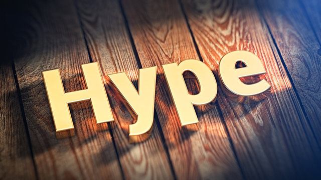 Word Hype on wood planks