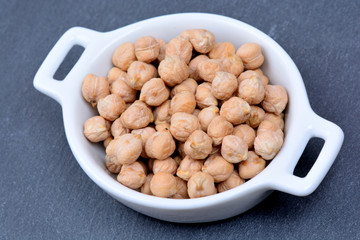 Chickpeas in a ceramic bowl