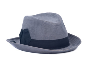 Classic retro gray hat on white background