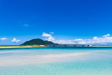 海、風景。沖縄、日本、アジア。