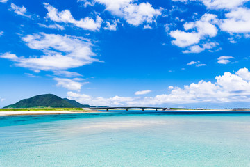 Sea, clouds, landscape. Okinawa, Japan, Asia.