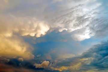 sky with clouds and sun