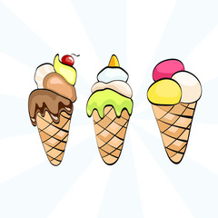 collection of delicious dairy ice cream