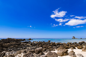 Coast, rock, landscape. Okinawa, Japan, Asia.