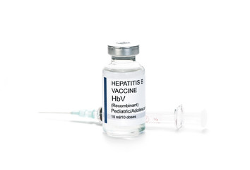 Hepatitis B HBV Vaccine Vial.  Label created by photographer.