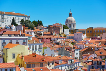 Obraz premium Aerial scenic view of central Lisbon