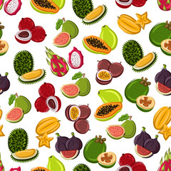 Tropical sweet fruits seamless pattern