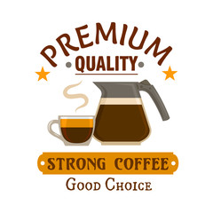 Coffee cup and pot symbol for cafe design