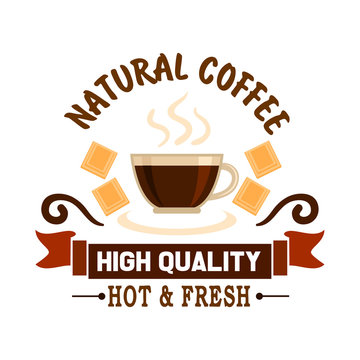 Natural coffee symbol for cafe menu design