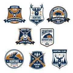 Hunting sport club icons and emblems