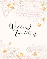 Wedding card or invitation with Elegant floral background
