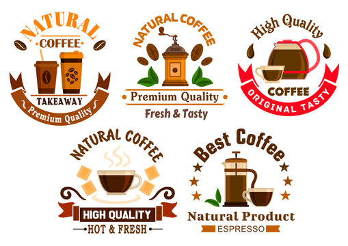 Coffee icons for cafe signboards
