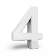 3D rendering white number 4