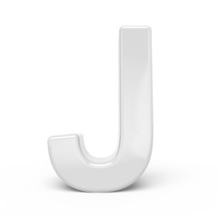 3D rendering white letter J