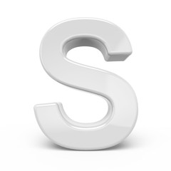 3D rendering white letter S