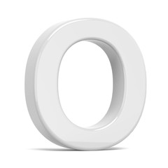 3D rendering white letter O