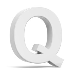 3D rendering white letter Q