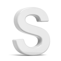 3D rendering white letter S