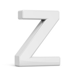 3D rendering white letter Z