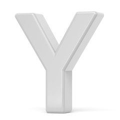 3D rendering white letter Y