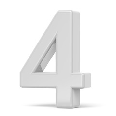 Obraz premium 3D rendering white number 4