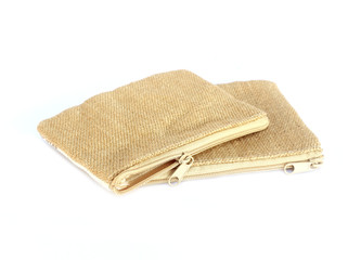 fabric small bag isolated on white background.