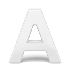 3D rendering white letter A