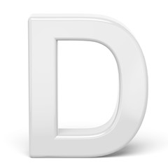 3D rendering white letter D