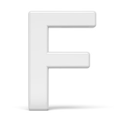 3D rendering white letter F