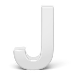 3D rendering white letter J