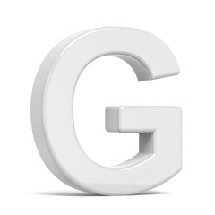 3D rendering white letter G