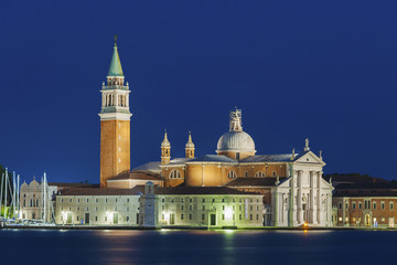 Fototapeta na wymiar The church and monastery at island San Giorgio Maggiore in Venice, Italy