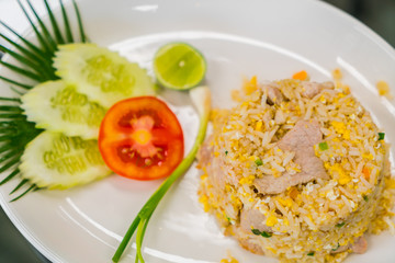 Fried Rice with Vegetables .