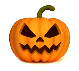 Pumpkin for Halloween on a white background. 3D render  illustra