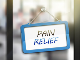 pain relief hanging sign