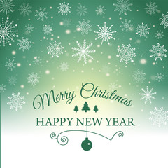 Happy New Year and Merry Christmas e-card. Vector illustration.