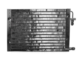 Car condenser radiator isolated on white background. Radiator to