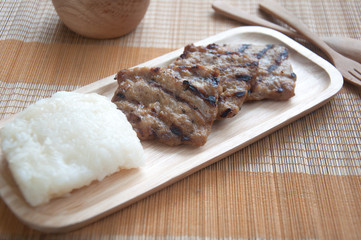 grilled pork with sticky rice
