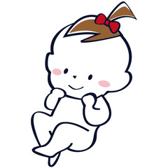 ほほ笑む女の子の赤ちゃん