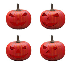 Isolate Halloween Pumpkin Head on White Background