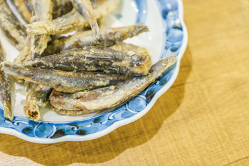 Fresh sardines fire